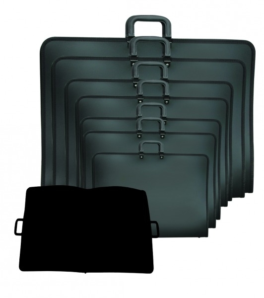 Dėklas brėžiniams, A2, 455x625mm, plastikinis, juodos spalvos