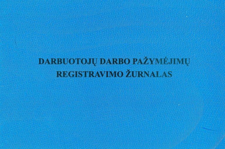 *Darbuotojų darbo pažymėjimų registracijos žurnalas, A5, horizontalus, 24 lapai