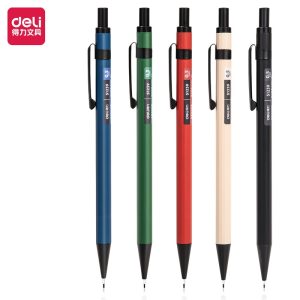 *Automatinis pieštukas DELI 0.5mm, metalinis korpusas, įvairių spalvų