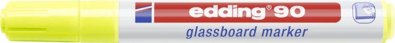 *Žymeklis stiklinei lentai Edding 90, apvaliu galiuku, 2-3mm, geltonos spalvos
