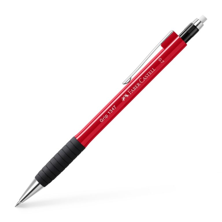 *Automatinis pieštukas Faber-Castell Grip 1347, 0,7mm, raudonos spalvos
