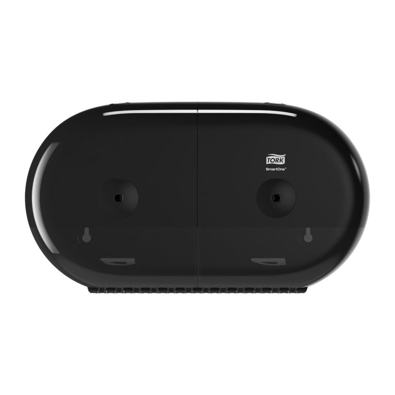 Laikiklis tualetiniam popieriui Tork Smart One Mini Twin T9 (682008), juodos spalvos, plastikinis