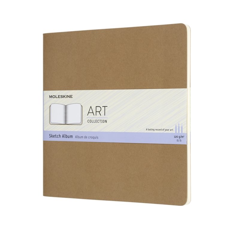 Užrašų knygelė Moleskine Sketchbooks, 19x19cm, baltais lapais, kietu viršeliu, rudos spalvos