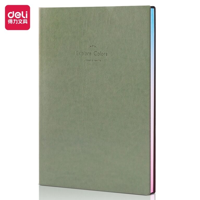 *Sąsiuvinis DELI A5, PU, 112 lapų, žalios spalvos