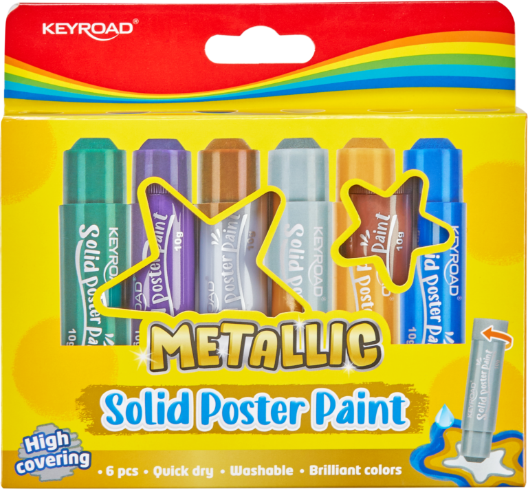 Kietos dažų lazdelės Keyroad, metalo atspalvio, 6 spalvos