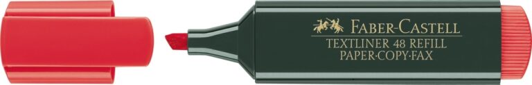 Teksto žymeklis Faber-Castell, raudonos spalvos, kirstu galiuku, 1,2 – 5mm