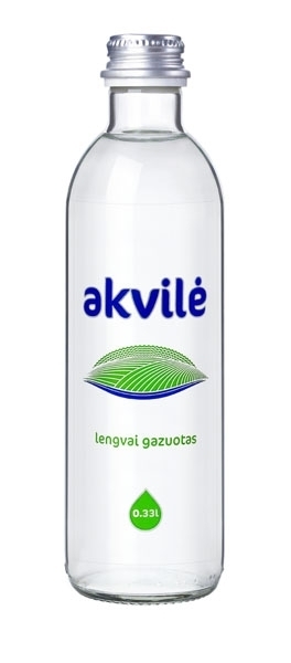 Natūralus mineralinis vanduo Akvilė, lengvai gazuotas, stikliniame buteliuke 0.33l (D)