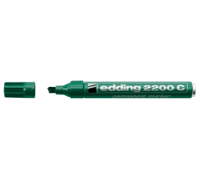 Permanentinis žymeklis Edding 2200C, kirstu galiuku, 1-5mm, žalios spalvos