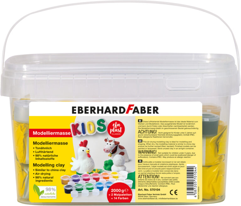 Modelinas EberhardFaber, Kids, 2kg, baltos spalvos, + 14 spalvų