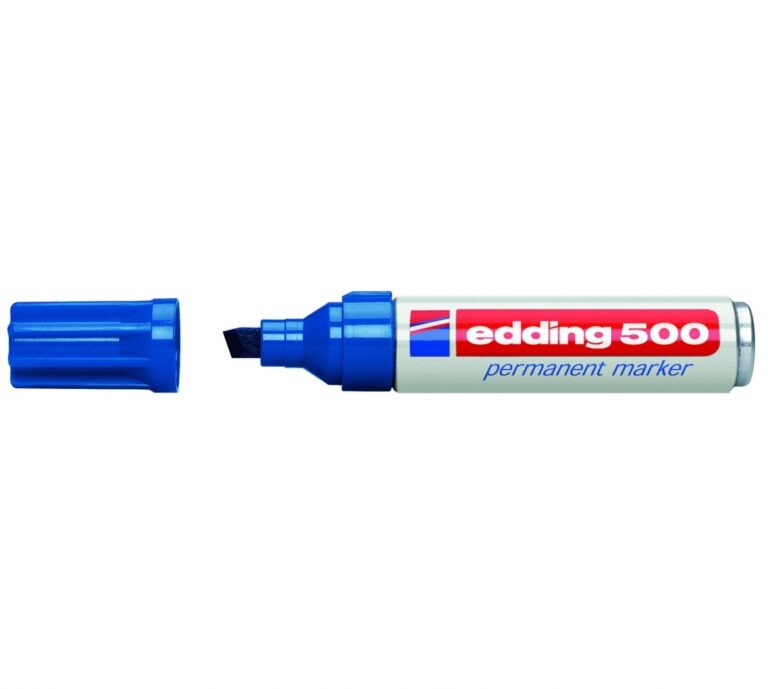Permanentinis žymeklis Edding 500, kirstu galiuku, 2-7mm, mėlynos spalvos