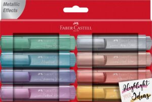 *Teksto žymeklių rinkinys Faber-Castell Metallic, 8 spalvų
