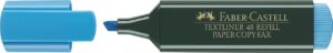 Teksto žymeklis Faber-Castell, mėlynos spalvos, kirstu galiuku, 1,2 – 5mm