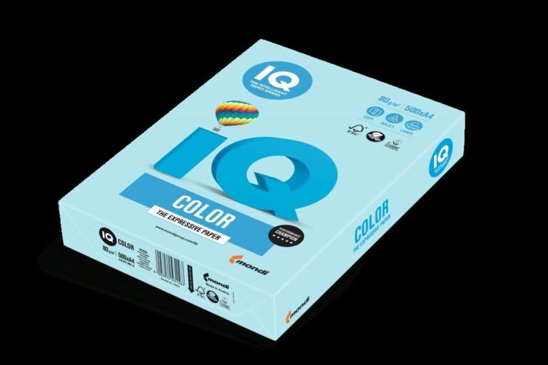 Spalvotas biuro popierius IQ, A4, 80g, MB30, šviesiai mėlynos spalvos, 500 lapų