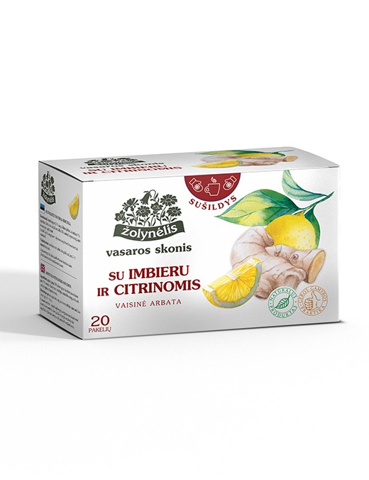 Vaisinė arbata Žolynėlis „Vasaros skonis” su imbieru ir citrinomis, 40g (2g x 20)