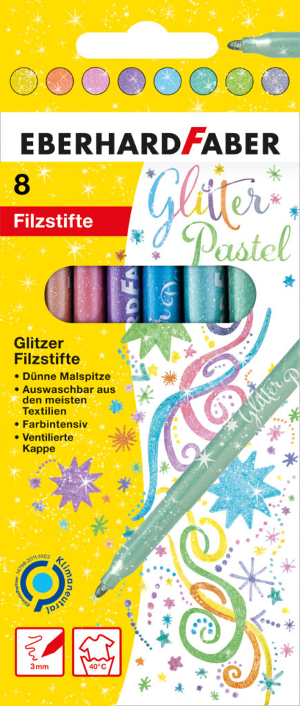 Flomasteriai EberhardFaber, blizgūs, pasteliniai,8 spalvų