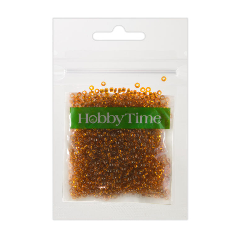 Karoliukai, apvalūs, metalizuoti, 2mm 10g, oranžinės spalvos nr8