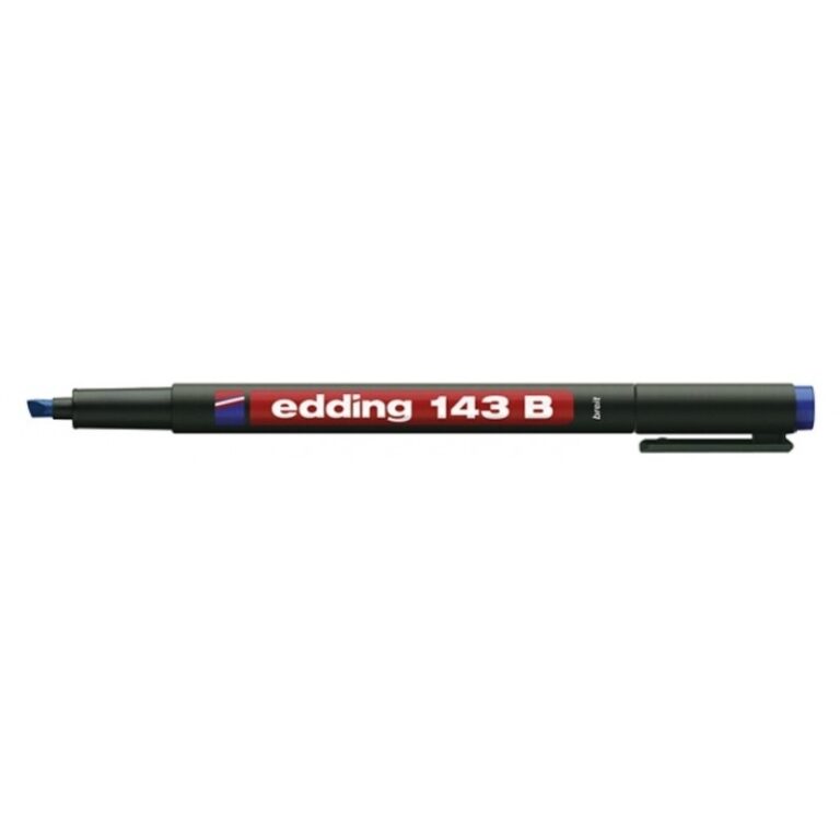 Permanentinis žymeklis Edding 143 B OHP, kirstu galiuku, 1-3mm, mėlynos spalvos