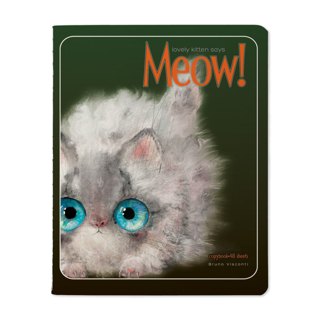 Sąsiuvinis Bruno Visconti A5,Kitty Life White, 5×5 langeliais, 48 lapų