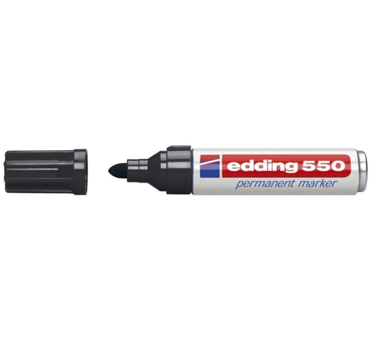 Permanentinis žymeklis Edding 550, apvaliu galiuku, 3-4mm, juodos spalvos