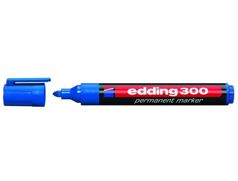 Permanentinis žymeklis Edding 300, apvaliu galiuku, 1,5-3mm, mėlynos spalvos