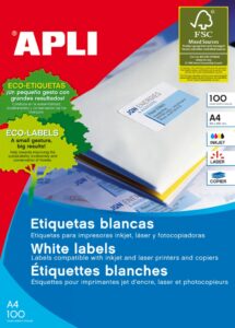 Lipnios etiketės Apli, A4, 64×33,8mm, 24 etiketės lape, 100 lapų