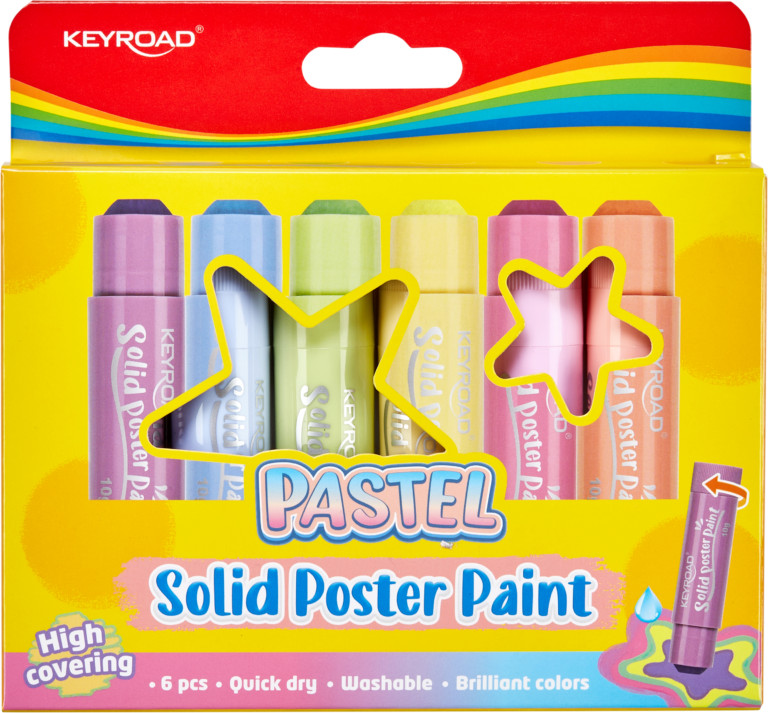 Kietos dažų lazdelės Keyroad, pastelinės, 6 spalvos