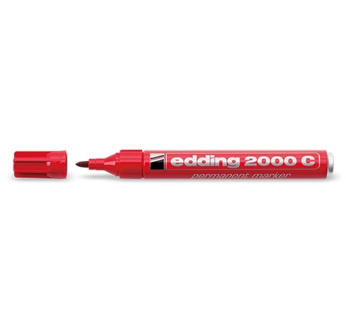 Permanentinis žymeklis Edding 2000C, apvaliu galiuku, 1,5-3mm, raudonos spalvos