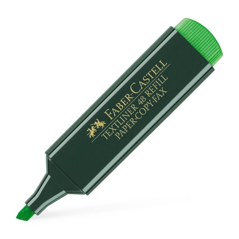 Teksto žymeklis Faber-Castell, žalios spalvos, kirstu galiuku, 1,2 – 5mm