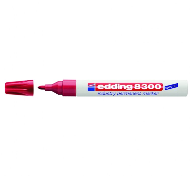 Permanentinis žymeklis Edding 8300, 1,5-3mm, apvaliu galiuku, raudonos spalvos
