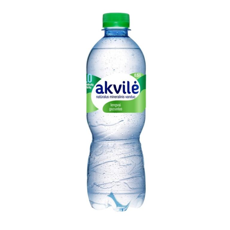 Natūralus mineralinis vanduo Akvilė, lengvai gazuotas, plastikiniame butelyje, 0.5l (D)