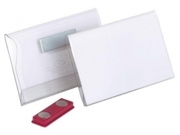 *Dėklas vardinei kortelei Durable, 54x90mm, su magnetu, lenktas, kieto plastiko, skaidrus