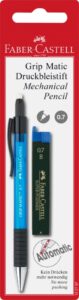 *Automatinis pieštukas Faber-Castell Grip-Matic, 0.7mm, blisteryje, su grafitų papildymu