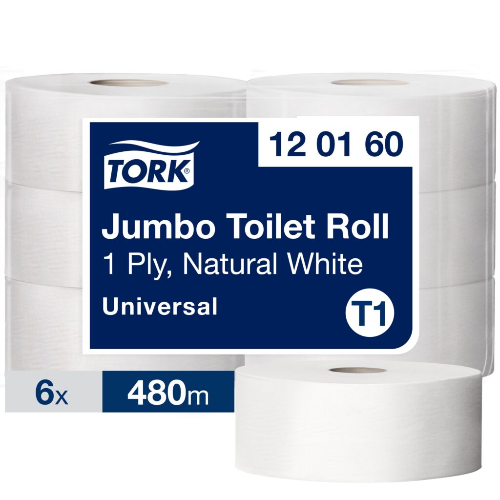 Tualetinis popierius Tork Universal Jumbo T1 (120160), pilkos spalvos, 1 sluoksnis, 480 m, 2400 lapelių