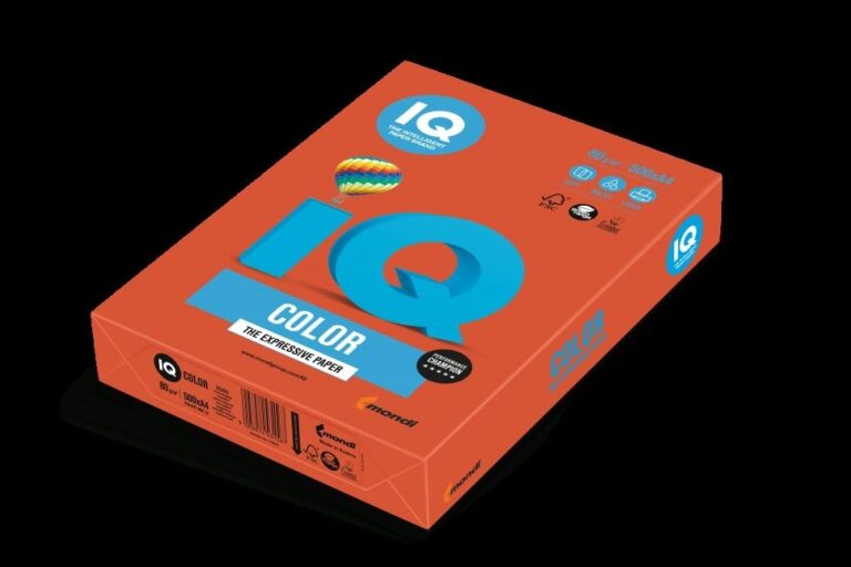 Spalvotas biuro popierius IQ, A4, 80g, ZR09, raudonų plytų spalvos, 500 lapų