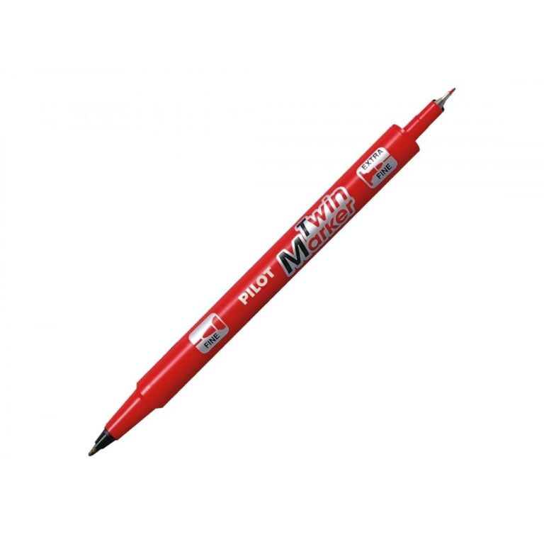 Permanentinis žymeklis Pilot Twin, dvipusis, 0.5mm ir 2mm, raudonos spalvos