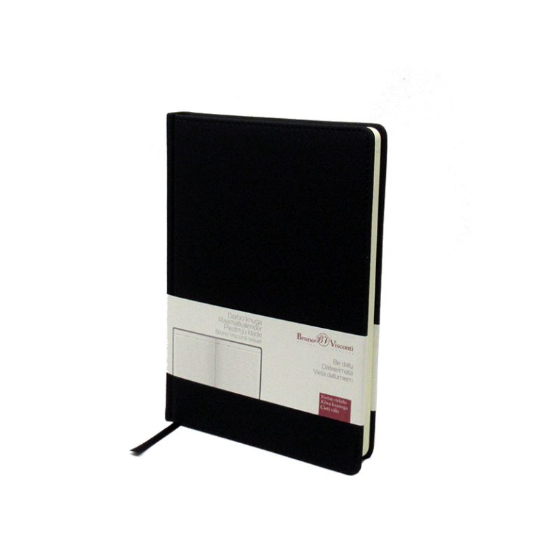Kalendorius – užrašų knygutė BrunoVisconti Megapolis Velvet, A5, juodos spalvos