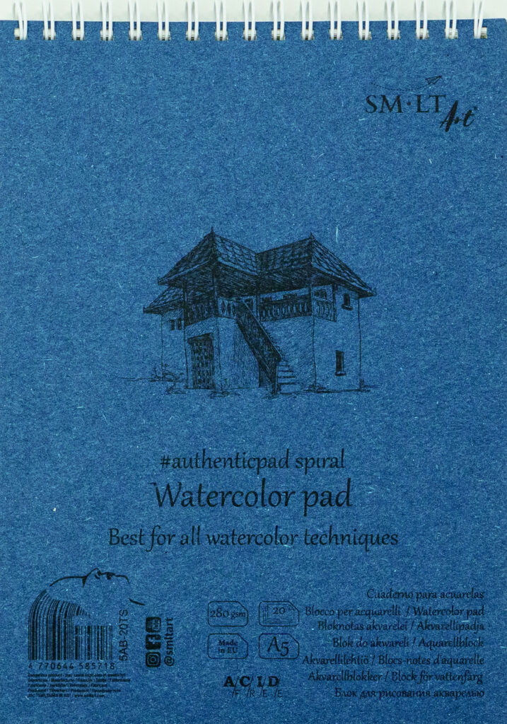 Akvarelinio popieriaus bloknotas AUTHENTIC WATERCOLOR PAD A5, 20 lapų, 280 gr.