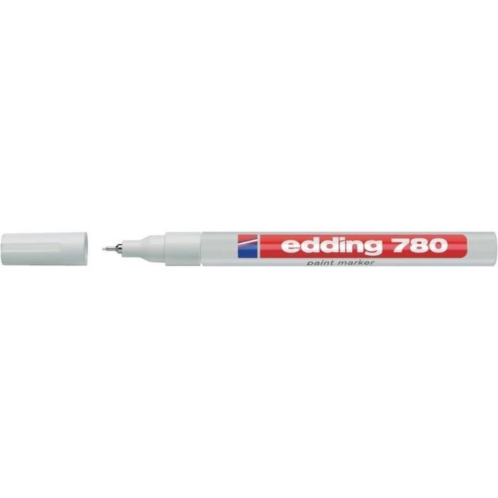 Žymeklis Edding 780 lako pagrindu, apvaliu galiuku, 0,8mm, baltos spalvos