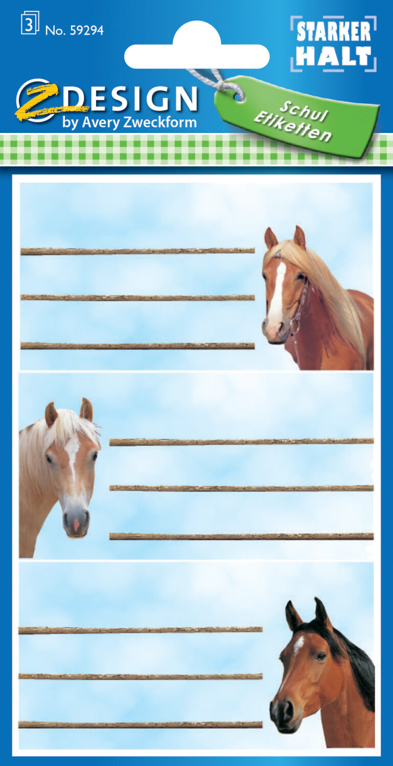 Vaikiški lipdukai Avery sąsiuviniams žirgai,