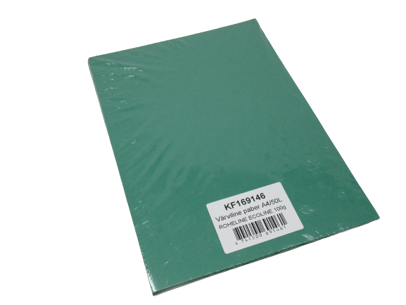 Spalvotas popierius College Ecoline, A4, 100g/m2, 50 lapų, žalios spalvos