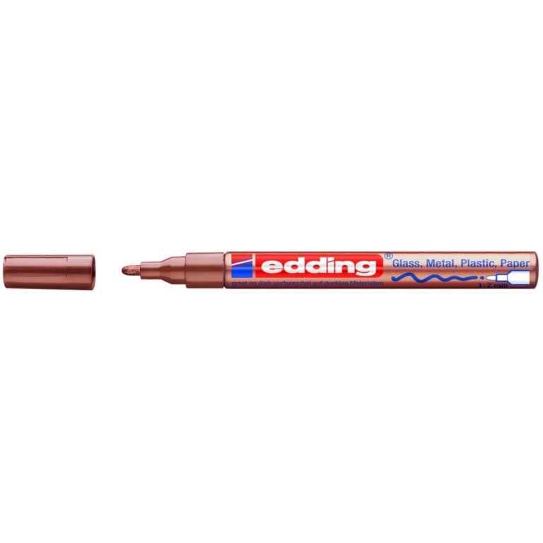 Žymeklis Edding 751 lako pagrindu, apvaliu galiuku 1-2mm, skirtas dekoravimui, varinės spalvos