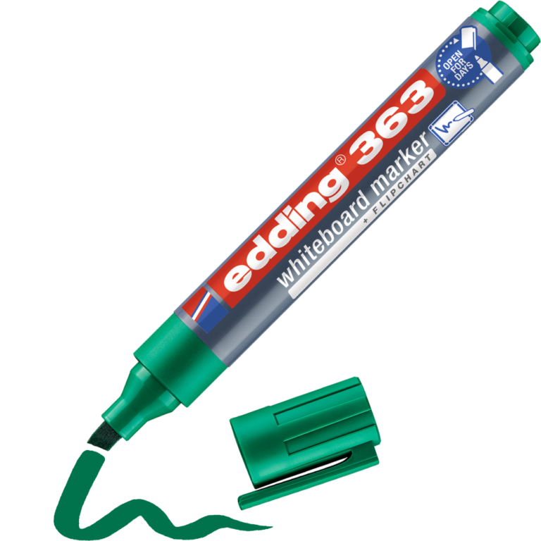 Žymeklis baltai lentai Edding 363, kirstu galiuku, 1-5mm, žalios spalvos