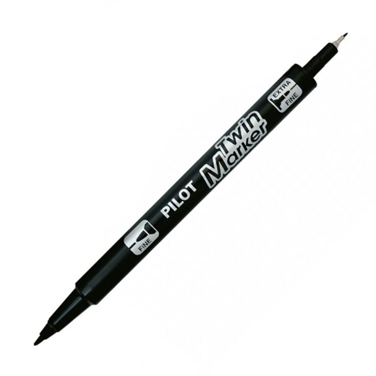 Permanentinis žymeklis Pilot Twin, dvipusis, 0.5mm ir 2mm, juodos spalvos