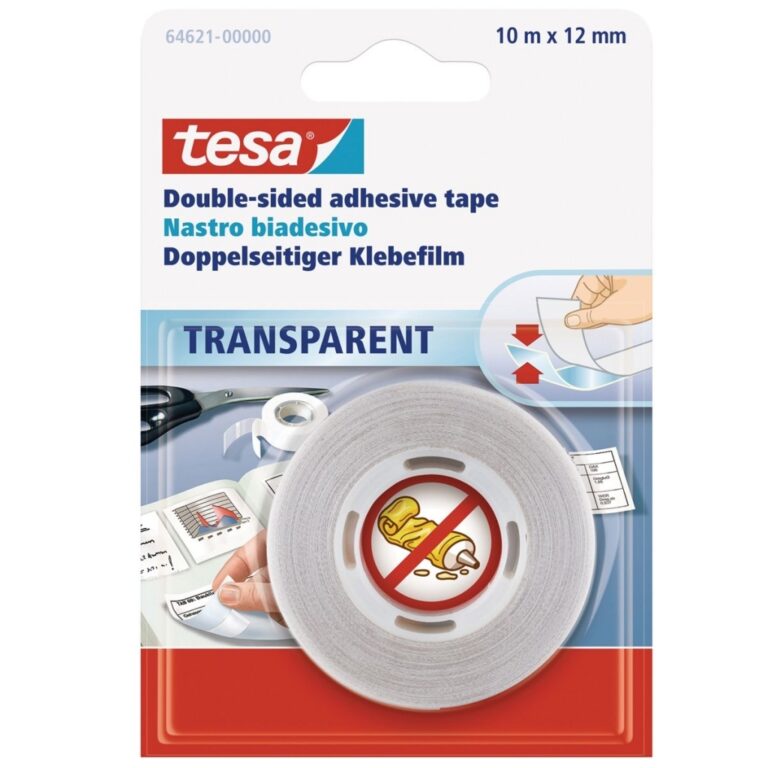 Dvipusė lipni juosta TESA, 12mmx10m, popieriaus darbams, skaidri