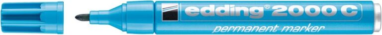 Permanentinis žymeklis Edding 2000C, apvaliu galiuku, 1,5-3mm, šviesiai mėlynos spalvos
