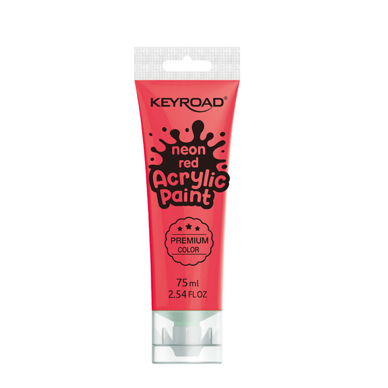 Akriliniai dažai Keyroad 75ml, neoninės raudonos spalvos