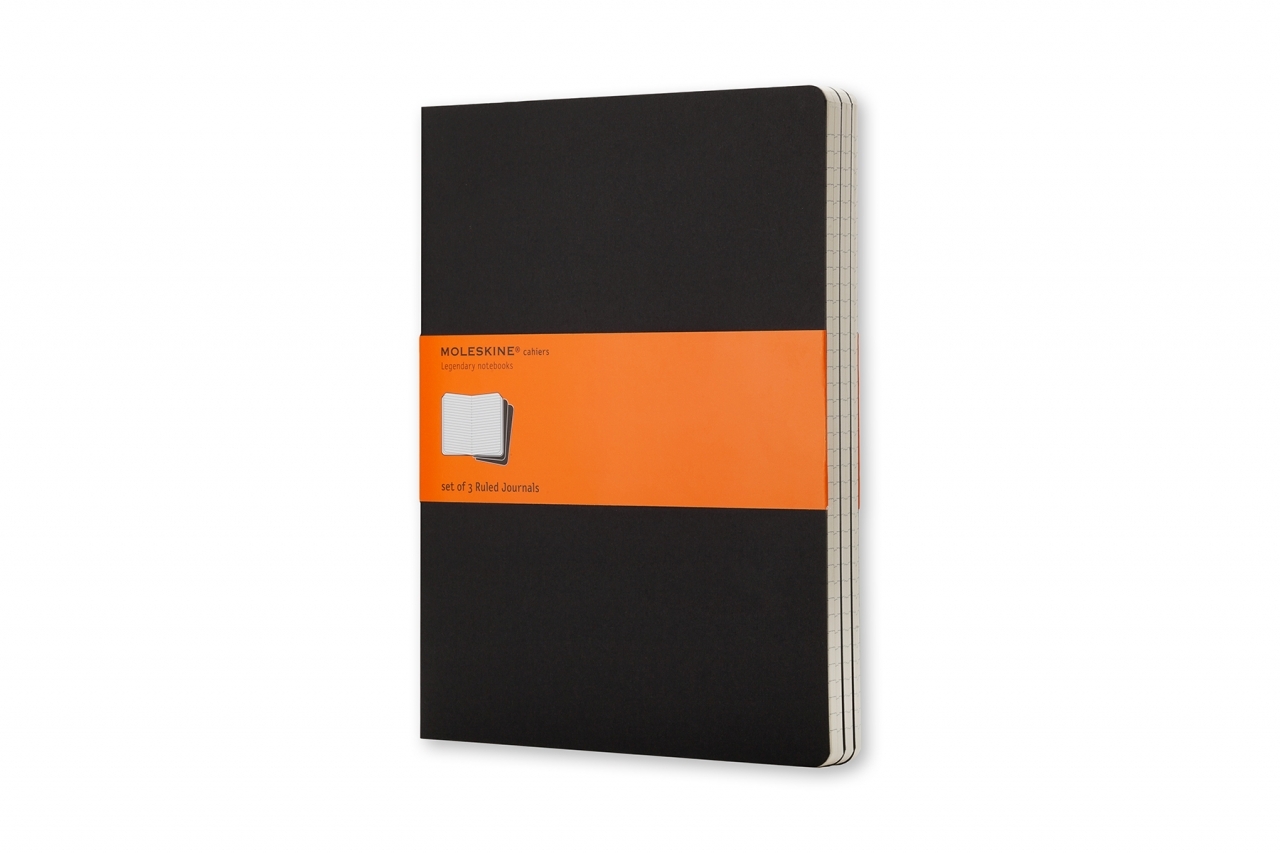 Užrašų knygutė Moleskine Cahier 19x25cm, linijomis, minkštu viršeliu, juodos spalvos, 3 vnt Užrašų knygutė Moleskine Cahier 19x25cm, linijomis, minkštu viršeliu, juodos spalvos, 3 vnt