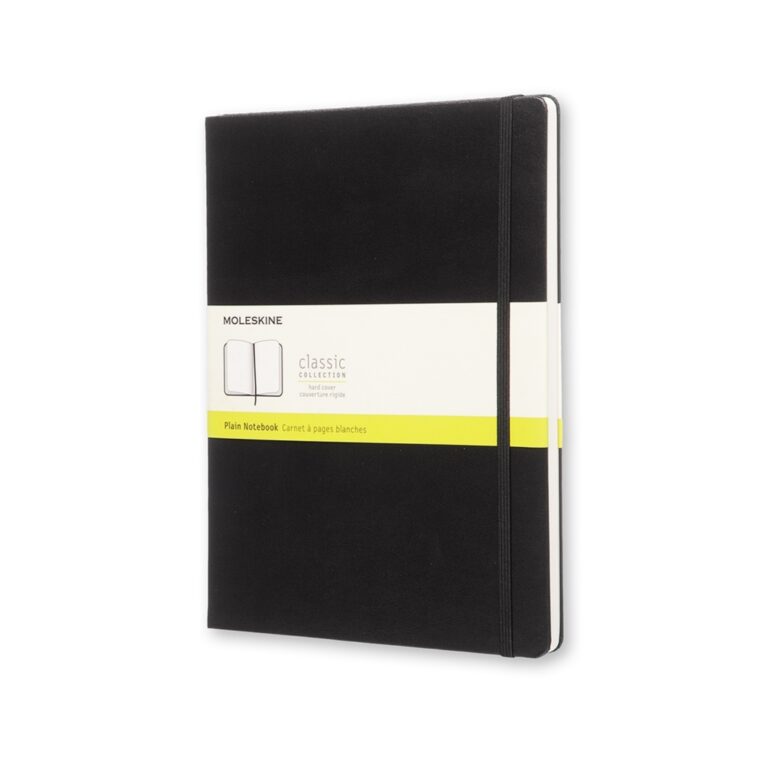Užrašų knygutė Moleskine Classic 19x25cm, baltais lapais, kietu viršeliu, juodos spalvos
