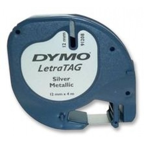 Kleepkirjalint Dymo LetraTag 12mm x 4m hõbe metallik