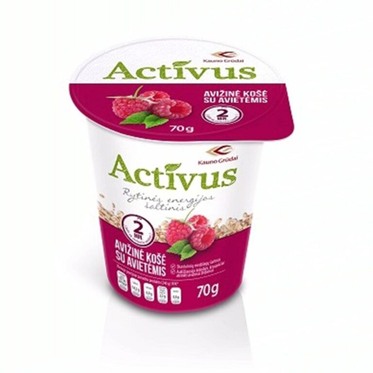 Košė greito paruošimo ACTIVUS avižinė su aviečių gabaliukais 60 g